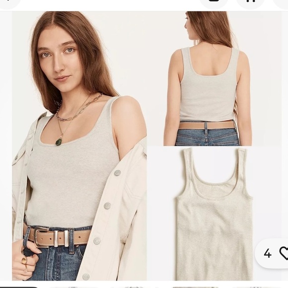 J.Crew perfect fit shelf-bra tank in stripe for women NWOT - Picture 3 of 7